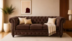 OTTO home Chesterfield-Sofa »Chesterfield 3-SitzerB/T/H: 198/89/74 cm« mit hochwertiger Knopfheftung , auch in Leder