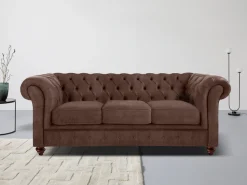 OTTO home Chesterfield-Sofa »Chesterfield 3-SitzerB/T/H: 198/89/74 cm« mit hochwertiger Knopfheftung , auch in Leder