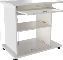 OTTO home Computertisch »LOKVE, Laptoptisch, Schreibtisch,« rollbar, Tastaturauszug, Towerfach, Druckerfach, Höhe 75 cm