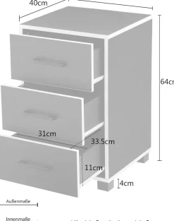 OTTO home Container »Moid, Bürocontainer, Schreibtischcontainer,« 3 Schubladen, Metallgriffe, 40x64 cm