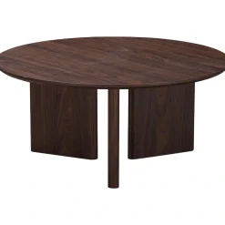 OTTO home Couchtisch »Cassian« 1 Stk. tlg. warme Walnussoptik, außergewöhnliches Kreuzgestell, Ø 80 cm