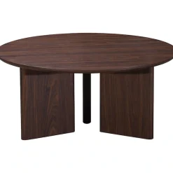 OTTO home Couchtisch »Cassian« 1 Stk. tlg. warme Walnussoptik, außergewöhnliches Kreuzgestell, Ø 80 cm