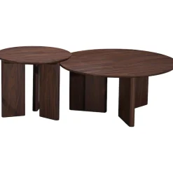 OTTO home Couchtisch »Cassian« 1 Stk. tlg. warme Walnussoptik, außergewöhnliches Kreuzgestell, Ø 80 cm
