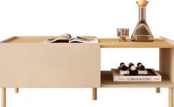 OTTO home Couchtisch »Dobbiaco 112x54 cm Korpus-Couchtisch, 2 Klappen, offenes Fach« Rechteckiger Wohnzimmertisch mit flexiblem Stauraum & Metallfüßen