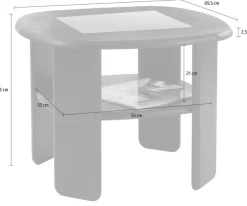 OTTO home Couchtisch »Jayden 2« massives Kiefernholz mit Glaseinsatz, Höhe 52 cm