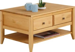 OTTO home Couchtisch »Leonis« Breite 89 cm, mit Schubladen und Ablageboden, massiver Kiefer,FSC®