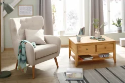 OTTO home Couchtisch »Leonis« Breite 89 cm, mit Schubladen und Ablageboden, massiver Kiefer,FSC®