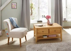 OTTO home Couchtisch »Leonis« Breite 89 cm, mit Schubladen und Ablageboden, massiver Kiefer,FSC®