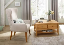 OTTO home Couchtisch »Leonis« Breite 89 cm, mit Schubladen und Ablageboden, massiver Kiefer,FSC®
