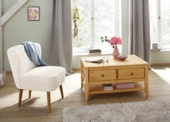 OTTO home Couchtisch »Leonis« Breite 89 cm, mit Schubladen und Ablageboden, massiver Kiefer,FSC®