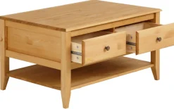 OTTO home Couchtisch »Leonis« Breite 89 cm, mit Schubladen und Ablageboden, massiver Kiefer,FSC®