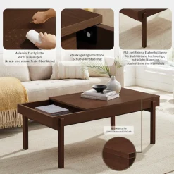 OTTO home Couchtisch »Norwin« Melaminoberfläche und robustes Gestell aus Eschenholz