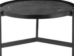 OTTO home Couchtisch »Sapphira« mit einer Keramiktischplatte, schwarzes Metallgestell, Breite 80 cm