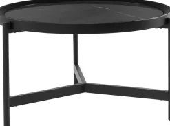 OTTO home Couchtisch »Sapphira« mit einer Keramiktischplatte, schwarzes Metallgestell, Breite 80 cm