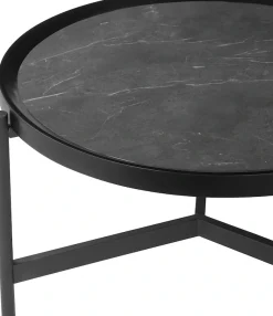 OTTO home Couchtisch »Sapphira« mit einer Keramiktischplatte, schwarzes Metallgestell, Breite 80 cm
