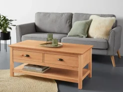 OTTO home Couchtisch »Schröder« mit 2 Schubladen und 1 Einlegeboden, aus massivem Kiefernholz