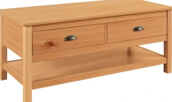 OTTO home Couchtisch »Schröder« mit 2 Schubladen und 1 Einlegeboden, aus massivem Kiefernholz