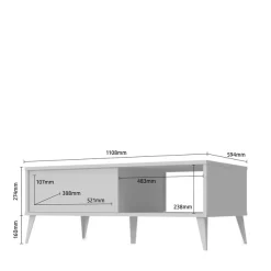 OTTO home Couchtisch »Vida« (H/B/T): 43/111/60cm,UV lackiert, kratzfest, hochglänzend, Soft-Close Funktion