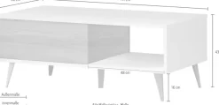 OTTO home Couchtisch »Vida« (H/B/T): 43/111/60cm,UV lackiert, kratzfest, hochglänzend, Soft-Close Funktion