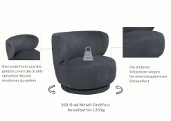 OTTO home Drehsessel »ANNELIN, Loungesessel, Clubsessel« 360° drehbar, Struktur-Bezug