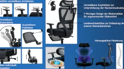 OTTO home Drehstuhl »Andora, moderner ergonomischer Schreibtischstuhl« () mit Fußstütze