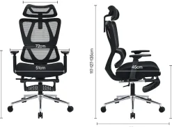 OTTO home Drehstuhl »Andora, moderner ergonomischer Schreibtischstuhl« () mit Fußstütze