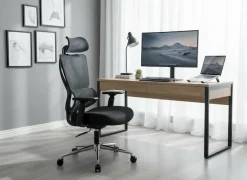 OTTO home Drehstuhl »Andora, moderner ergonomischer Schreibtischstuhl« () verstellbare Armlehne & Kopfstütze, Lendenwirbelstütze