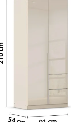 OTTO home Drehtürenschrank »Kleiderschrank Kleiderschränke Schrank Garderobe AGORDO mit Glasfront« in zwei Griff-Farben, Breiten 91-360 cm,mit Außenschubkästen, in 7 Breiten und 2 Höhen MADE IN GERMANY