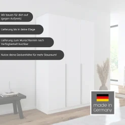 OTTO home Drehtürenschrank »Kleiderschrank Kleiderschränke Schrank Garderobe AGORDO mit Glasfront« in zwei Griff-Farben, Breiten 91-360 cm,mit Außenschubkästen, in 7 Breiten und 2 Höhen MADE IN GERMANY