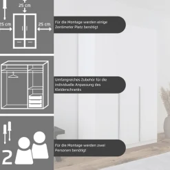 OTTO home Drehtürenschrank »Kleiderschrank Kleiderschränke Schrank Garderobe AGORDO mit Glasfront« in zwei Griff-Farben, Breiten 91-360 cm,mit Außenschubkästen, in 7 Breiten und 2 Höhen MADE IN GERMANY