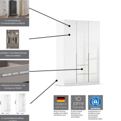 OTTO home Drehtürenschrank »Kleiderschrank Kleiderschränke Schrank Garderobe AGORDO mit Glasfront« in zwei Griff-Farben, Breiten 91-360 cm,mit Außenschubkästen, in 7 Breiten und 2 Höhen MADE IN GERMANY