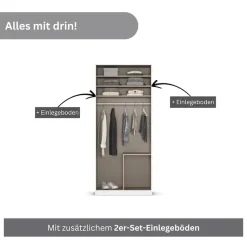 OTTO home Drehtürenschrank »Kleiderschrank Kleiderschränke Schrank Garderobe AGORDO mit Glasfront« in zwei Griff-Farben, Breiten 91-360 cm,mit Außenschubkästen, in 7 Breiten und 2 Höhen MADE IN GERMANY