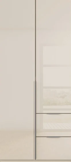 OTTO home Drehtürenschrank »Kleiderschrank Kleiderschränke Schrank Garderobe AGORDO mit Glasfront« in zwei Griff-Farben, Breiten 91-360 cm,mit Außenschubkästen, in 7 Breiten und 2 Höhen MADE IN GERMANY