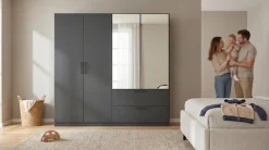 OTTO home Drehtürenschrank »Kleiderschrank Schrank Garderobe Wäscheschrank CHALLENGER« Breiten 181/226 cm, Höhen 197/210 cm,mit Spiegeltüren und geräumigen Schubladen MADE IN GERMANY