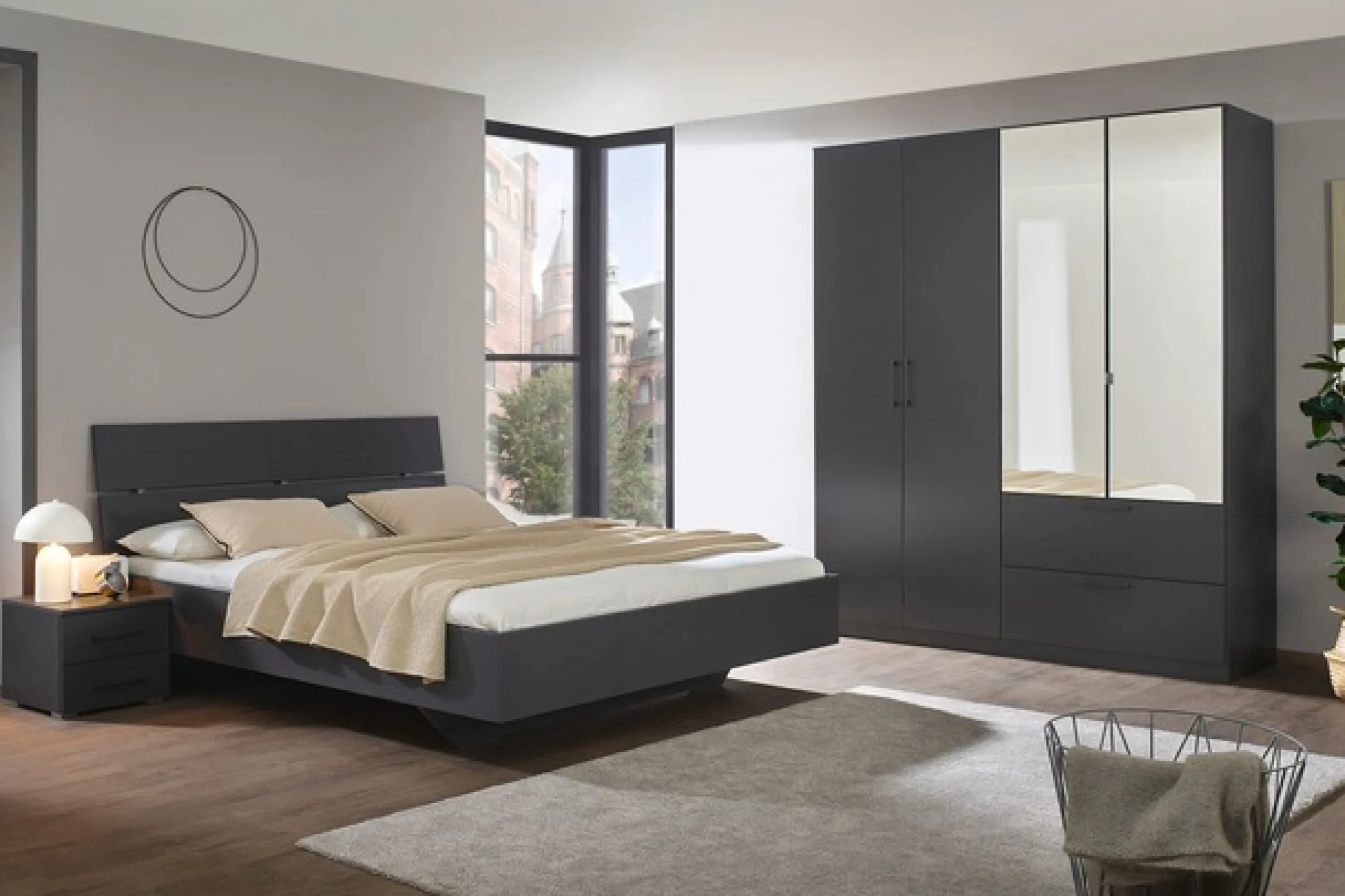 OTTO home Drehtürenschrank »Kleiderschrank Schrank Garderobe Wäscheschrank CHALLENGER« Breiten 181/226 cm, Höhen 197/210 cm,mit Spiegeltüren und geräumigen Schubladen MADE IN GERMANY