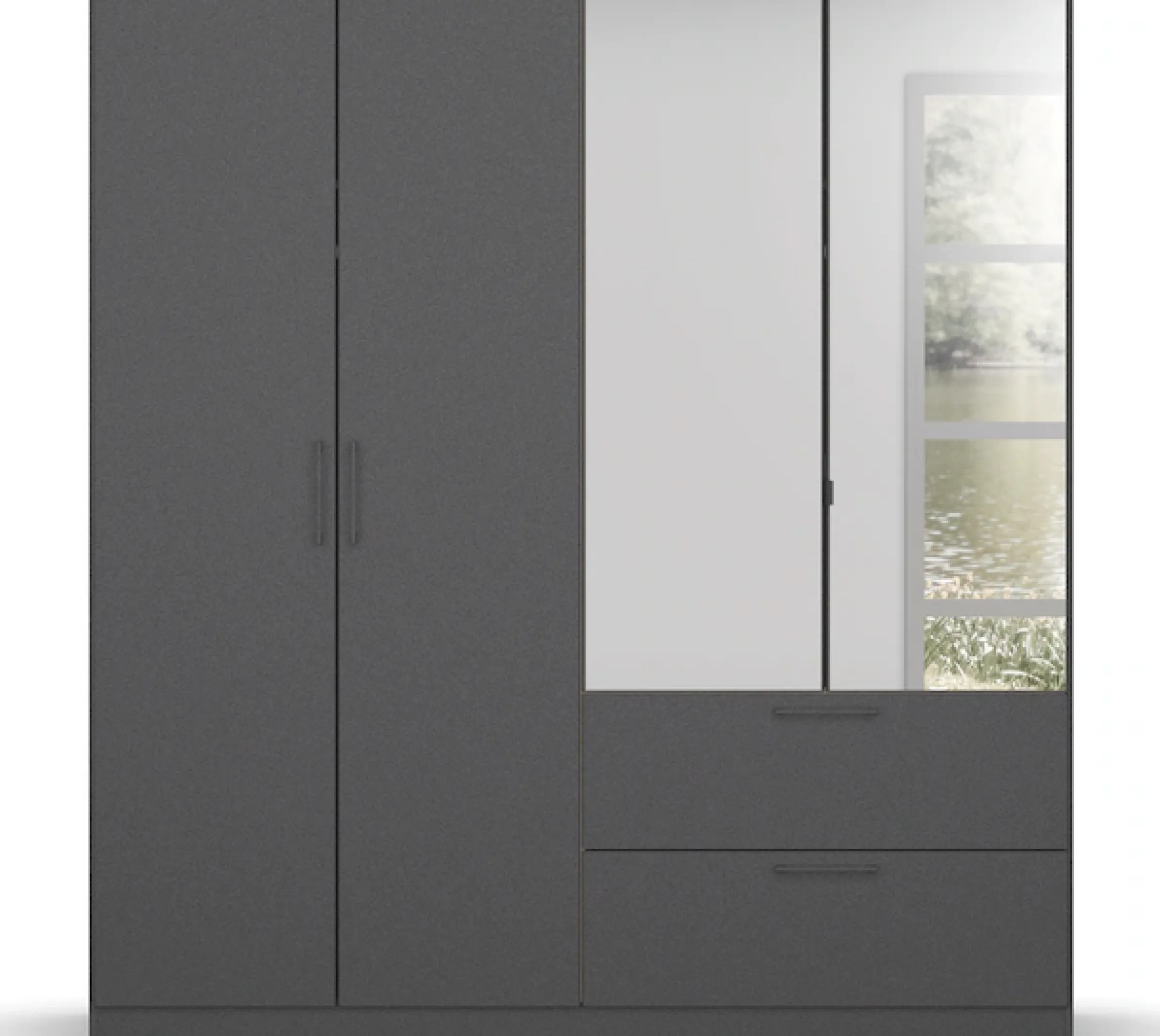 OTTO home Drehtürenschrank »Kleiderschrank Schrank Garderobe Wäscheschrank CHALLENGER« Breiten 181/226 cm, Höhen 197/210 cm,mit Spiegeltüren und geräumigen Schubladen MADE IN GERMANY