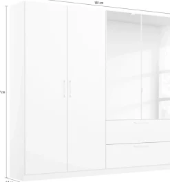 OTTO home Drehtürenschrank »Kleiderschrank Schrank Garderobe Wäscheschrank CHALLENGER« Breiten 181/226 cm, Höhen 197/210 cm,mit Spiegeltüren und geräumigen Schubladen MADE IN GERMANY