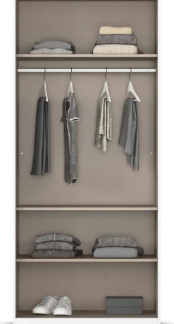 OTTO home Drehtürenschrank »Kleiderschrank Kleiderschränke Schrank Garderobe AGORDO mit Glasfront« in zwei Griff-Farben, Breiten 91-405 cm,durchdachte Innenausstattung, in 8 Breiten und 2 Höhen MADE IN GERMANY