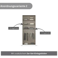 OTTO home Drehtürenschrank »Kleiderschrank Kleiderschränke Schrank Garderobe AGORDO mit Glasfront« in zwei Griff-Farben, Breiten 91-405 cm,durchdachte Innenausstattung, in 8 Breiten und 2 Höhen MADE IN GERMANY