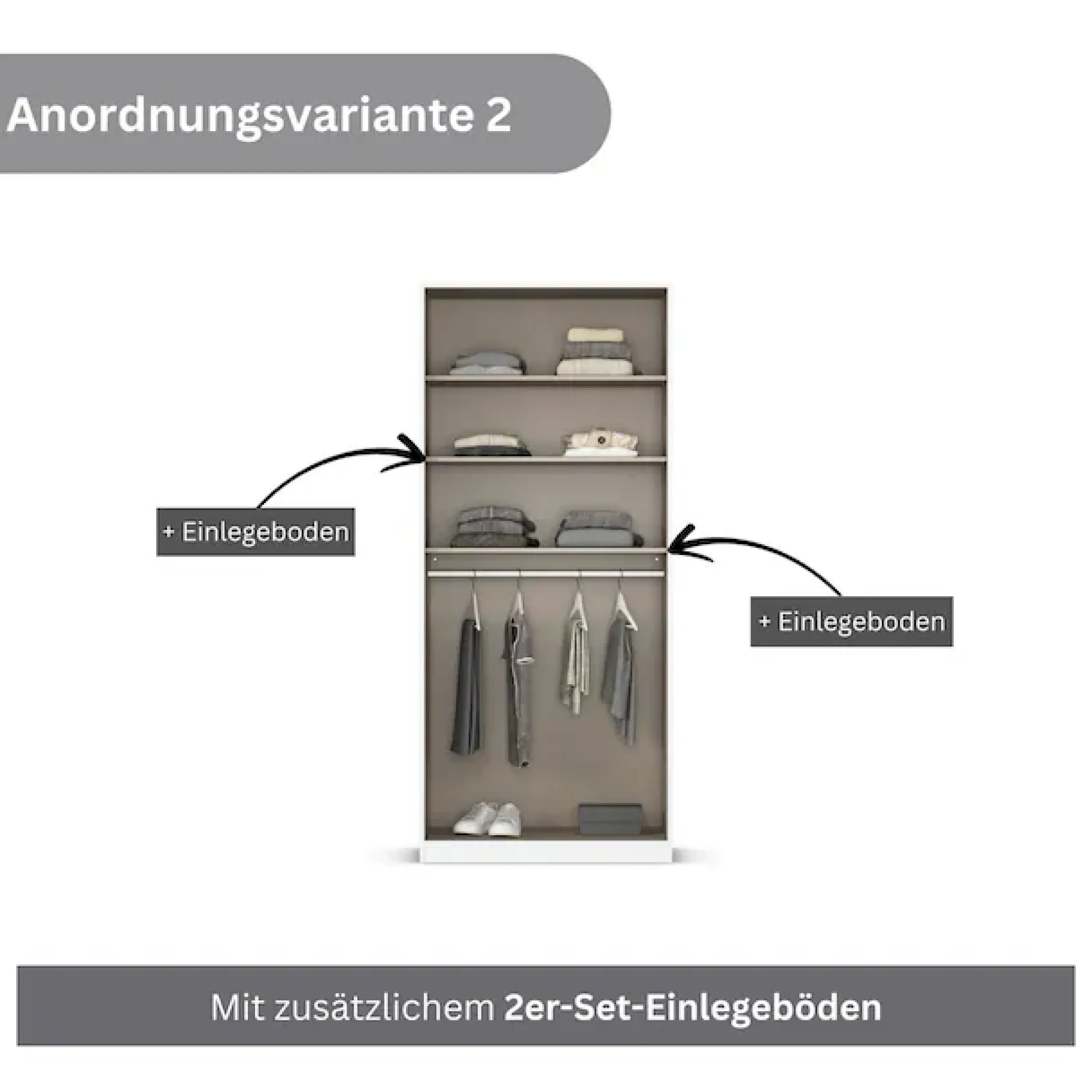 OTTO home Drehtürenschrank »Kleiderschrank Kleiderschränke Schrank Garderobe AGORDO mit Glasfront« in zwei Griff-Farben, Breiten 91-405 cm,durchdachte Innenausstattung, in 8 Breiten und 2 Höhen MADE IN GERMANY