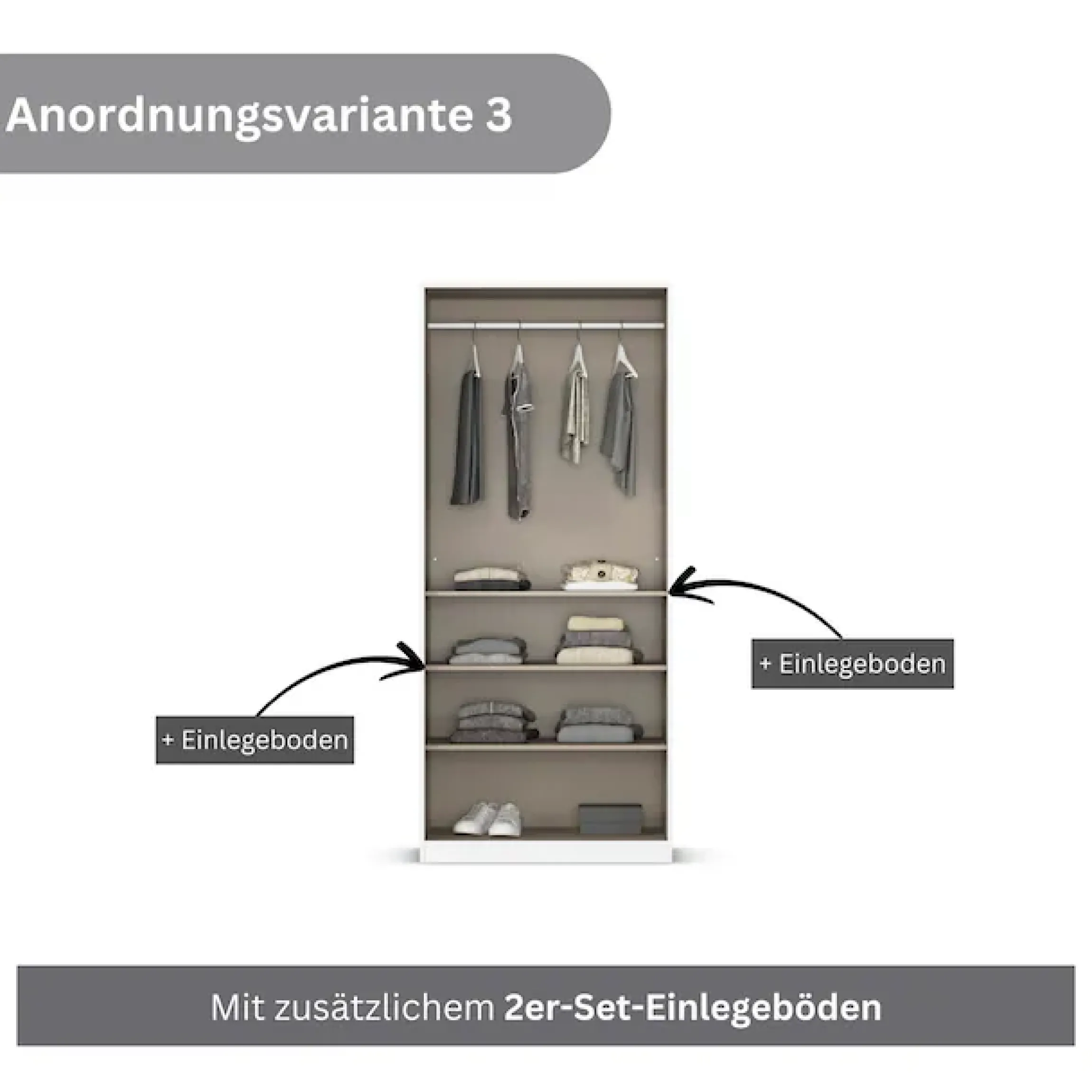OTTO home Drehtürenschrank »Kleiderschrank Kleiderschränke Schrank Garderobe AGORDO mit Glasfront« in zwei Griff-Farben, Breiten 91-405 cm,durchdachte Innenausstattung, in 8 Breiten und 2 Höhen MADE IN GERMANY