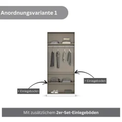OTTO home Drehtürenschrank »Kleiderschrank Kleiderschränke Schrank Garderobe AGORDO mit Glasfront« in zwei Griff-Farben, Breiten 91-405 cm,durchdachte Innenausstattung, in 8 Breiten und 2 Höhen MADE IN GERMANY
