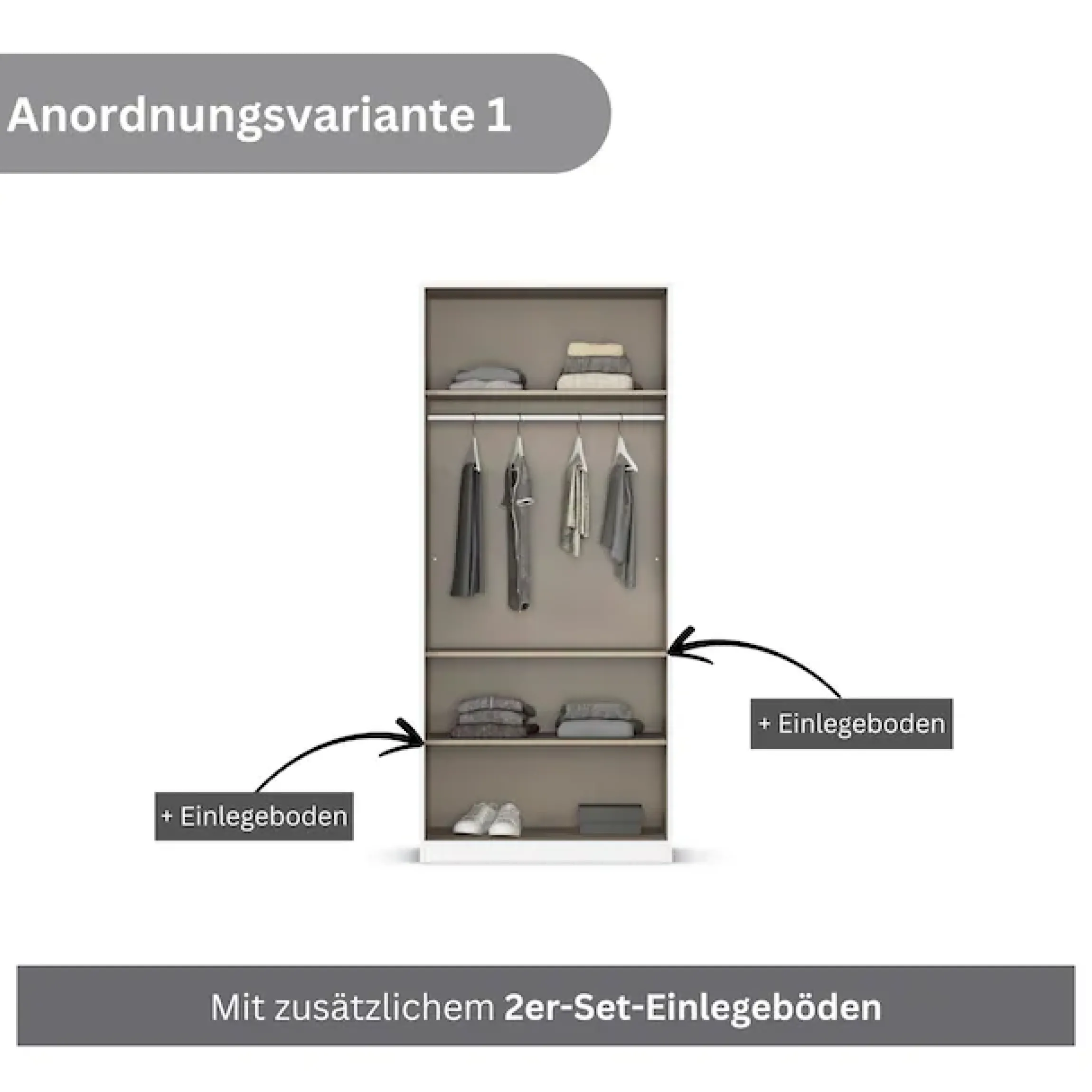 OTTO home Drehtürenschrank »Kleiderschrank Kleiderschränke Schrank Garderobe AGORDO mit Glasfront« in zwei Griff-Farben, Breiten 91-405 cm,durchdachte Innenausstattung, in 8 Breiten und 2 Höhen MADE IN GERMANY