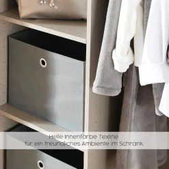 OTTO home Drehtürenschrank »Kleiderschrank Schrank Garderobe AGORDO mit Dekor- oder Hochglanzfront« in zwei Griff-Farben, Breiten 91-360 cm,mit Außenschubkästen, in 7 Breiten und 2 Höhen MADE IN GERMANY