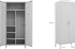 OTTO home Drehtürenschrank »Kleiderschrank Schrank Metallschrank Mehrzweckschrank Siena Spind« in 4 Farben aus Metall,in der Höhe verstellbar