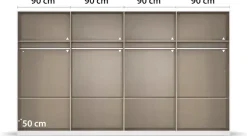 OTTO home Drehtürenschrank »Kleiderschrank Schrank Garderobe AGORDO mit Dekor- oder Hochglanzfront« in zwei Griff-Farben, Breite 360 cm,mit Außenschubkästen, Serie in 7 Breiten und 2 Höhen MADE IN GERMANY