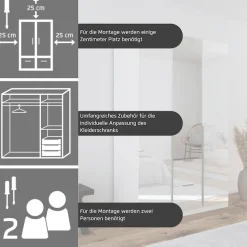 OTTO home Drehtürenschrank »Kleiderschrank Schrank Garderobe AGORDO mit Dekor- oder Hochglanzfront« in zwei Griff-Farben, Breite 360 cm,mit Außenschubkästen, Serie in 7 Breiten und 2 Höhen MADE IN GERMANY