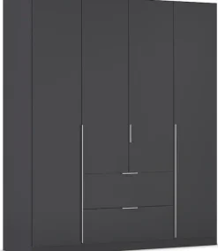 OTTO home Drehtürenschrank »Kleiderschrank Schrank Garderobe AGORDO mit Dekor- oder Hochglanzfront« in zwei Griff-Farben, Breite 181 cm,mit Außenschubkästen, Serie in 7 Breiten und 2 Höhen MADE IN GERMANY