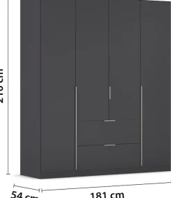 OTTO home Drehtürenschrank »Kleiderschrank Schrank Garderobe AGORDO mit Dekor- oder Hochglanzfront« in zwei Griff-Farben, Breite 181 cm,mit Außenschubkästen, Serie in 7 Breiten und 2 Höhen MADE IN GERMANY