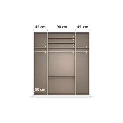 OTTO home Drehtürenschrank »Kleiderschrank Schrank Garderobe AGORDO mit Dekor- oder Hochglanzfront« in zwei Griff-Farben, Breite 181 cm,mit Außenschubkästen, Serie in 7 Breiten und 2 Höhen MADE IN GERMANY